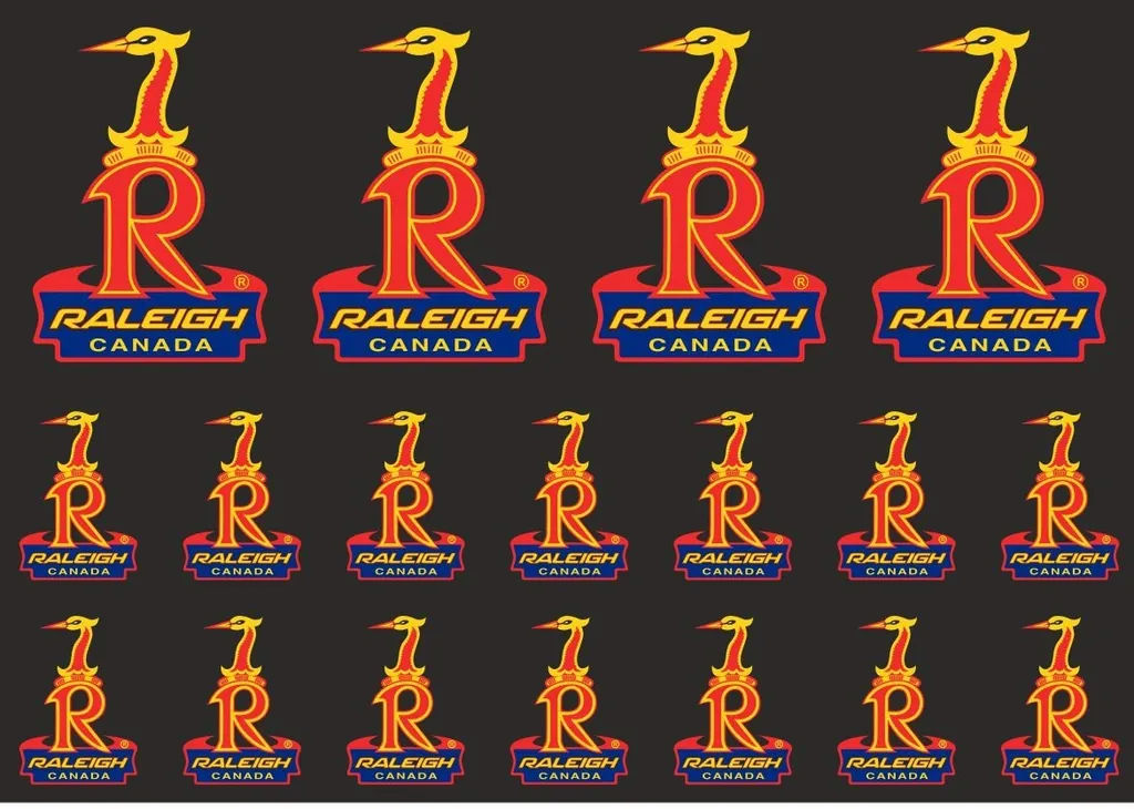 Bicycle Vinyl Stickers – Fits RALEIGH Vintage Bike Frames – 18 pcs
