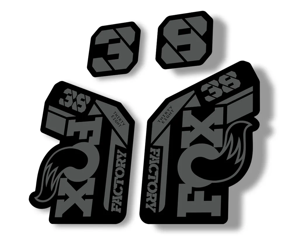 FOX 38 2021 Factory Forks Suspension Decals Sticker Set Adhesive Gray