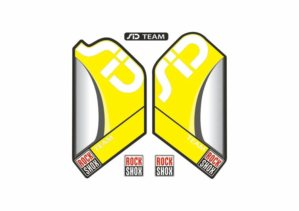 Rock Shox SID Team Mountain Bike Cycling Factory Style Decal Kit Sticker Yellow