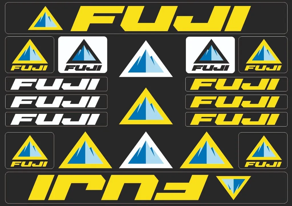 Bicycle Vinyl Frame Stickers – Compatible with FUJI Bikes – Yellow