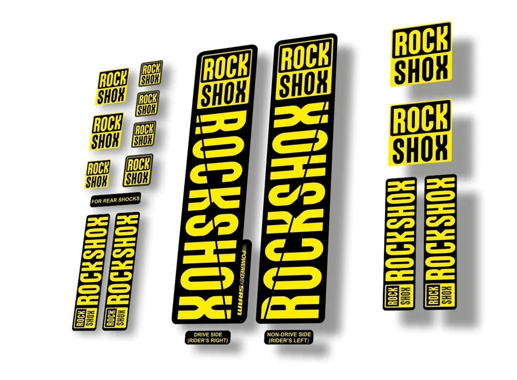 Rock Shox 2018 Decal Set For 30 32 RS1 Mountain Bike Cycling Sticker Yellow