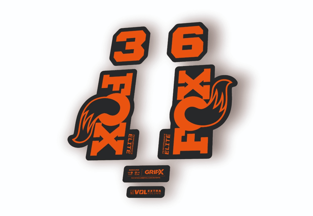 FOX 36 Elite Performance 2026 Fork Factory Decal Sticker Adhesive Orange