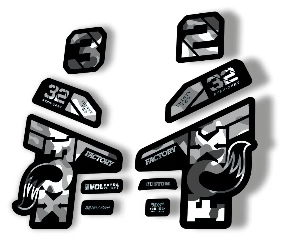 Fox 32 Factory 2021 Fork Suspension Decal Sticker Adhesive White Camo