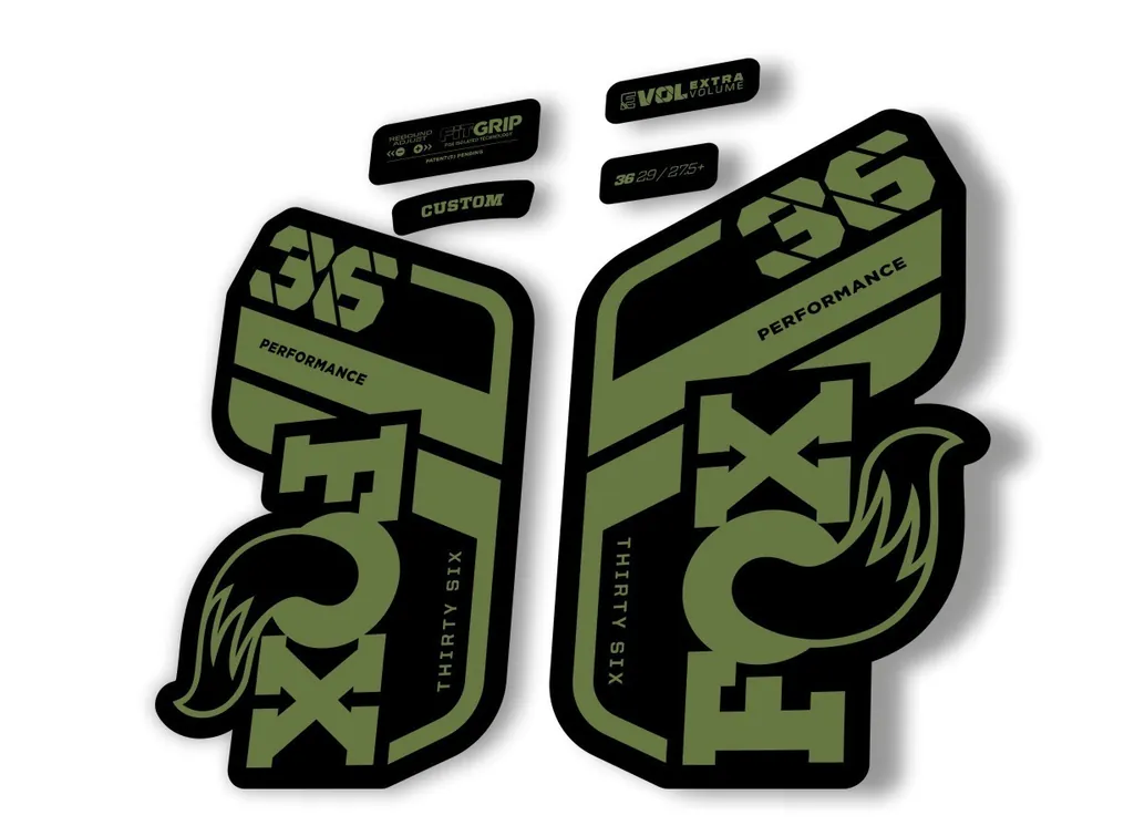 FOX 36 Performance 2021 Factory Fork Decals Suspension Sticker Olive