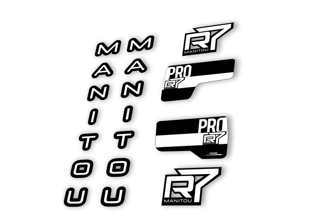 Manitou R7 Pro 2020 Fork Suspension Decal Kit Sticker Set White