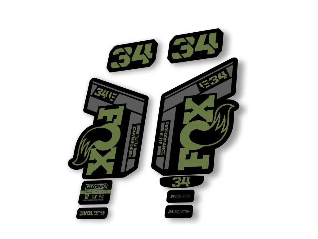 Fox 34 2022 Performance Elite E Bike Fork Decals Suspension Sticker Olive