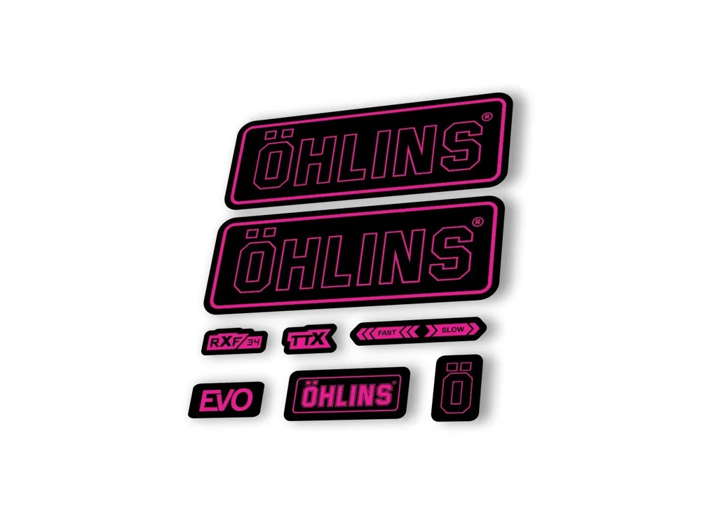 Ohlins RXF34 EVO 2018 Rear Shock Decal Mountain Bike Cycling Sticker Pink