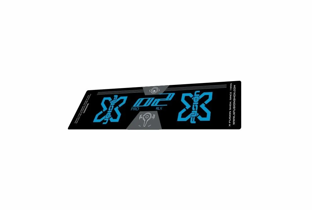 X Fusion 2018 O2 Pro RLX Rear Shock Suspension Sticker Factory Decal Blue