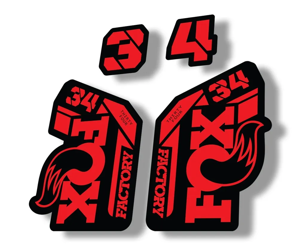 FOX 34 2021 Factory Forks Suspension Decal Sticker Red