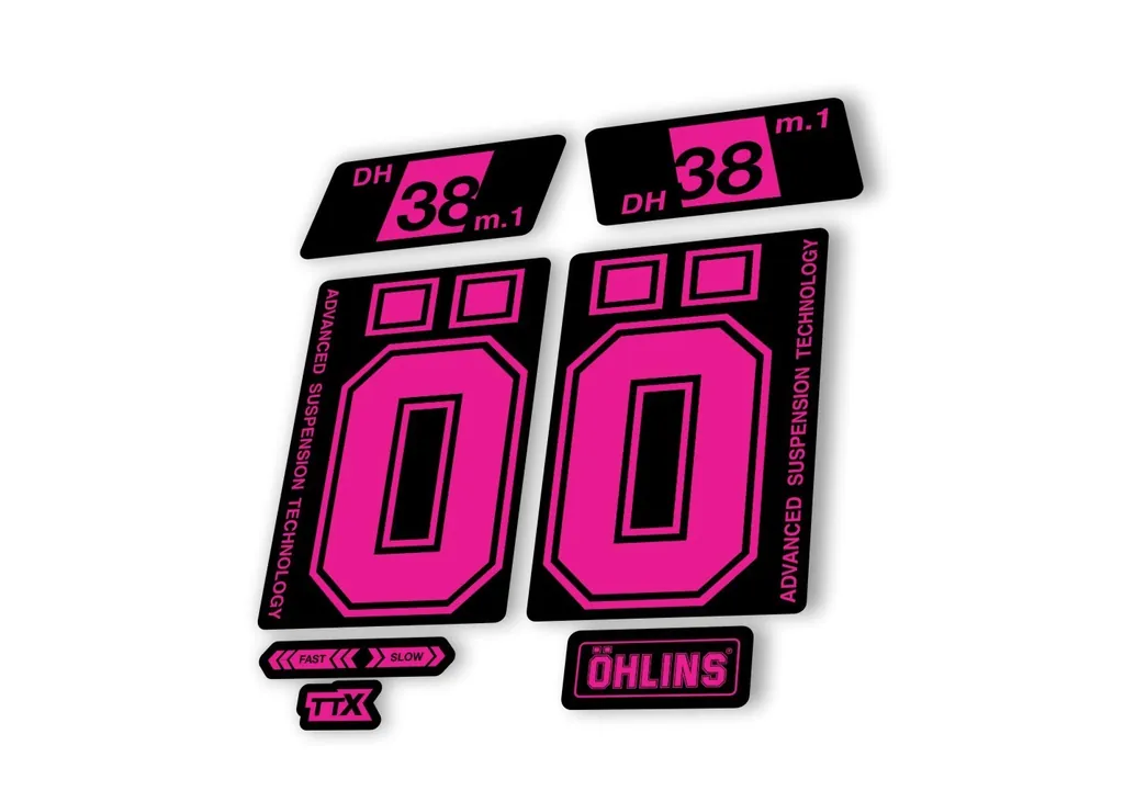 Ohlins DH38 M.1 2022 Fork Decal Mountain Bike Cycling Sticker Adhesive Pink