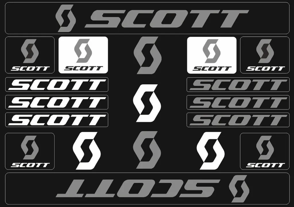 Bicycle Vinyl Stickers – Compatible with Scott Bikes – Gray