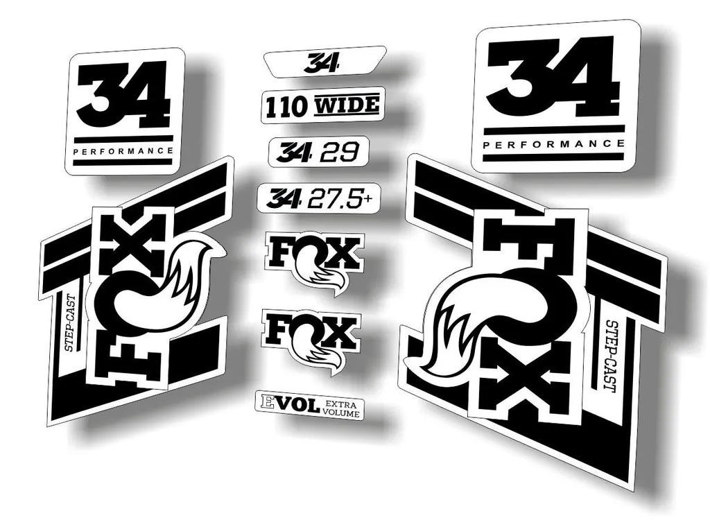 FOX 34 Step Cast SC 2020 Fork Suspension Factory Decal Sticker Set Black