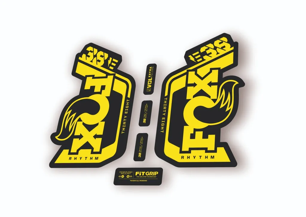Fox 38 Rhythm E Bike 2024 Fork Suspension Factory Decal Sticker Adhesive Yellow
