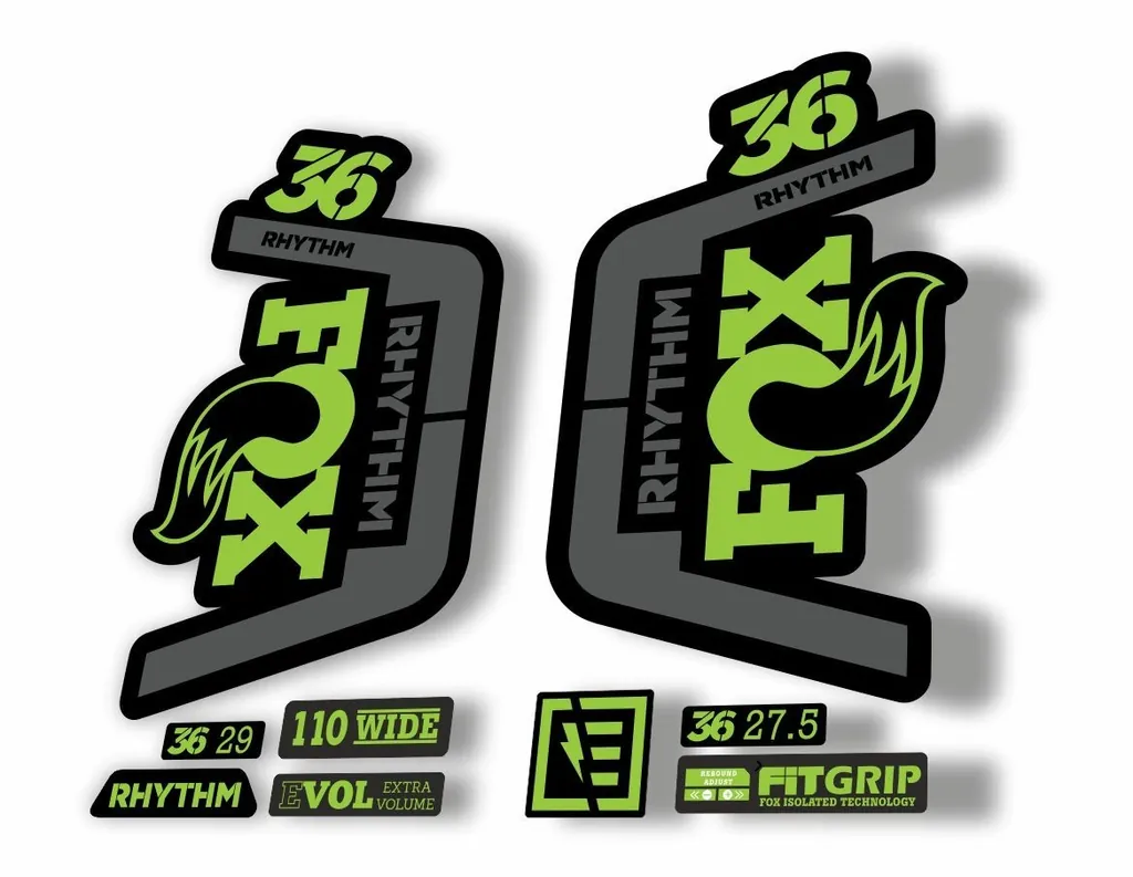 FOX 36 Rhythm 2019 Forks Suspension Factory Decal Sticker Adhesive Green Gray