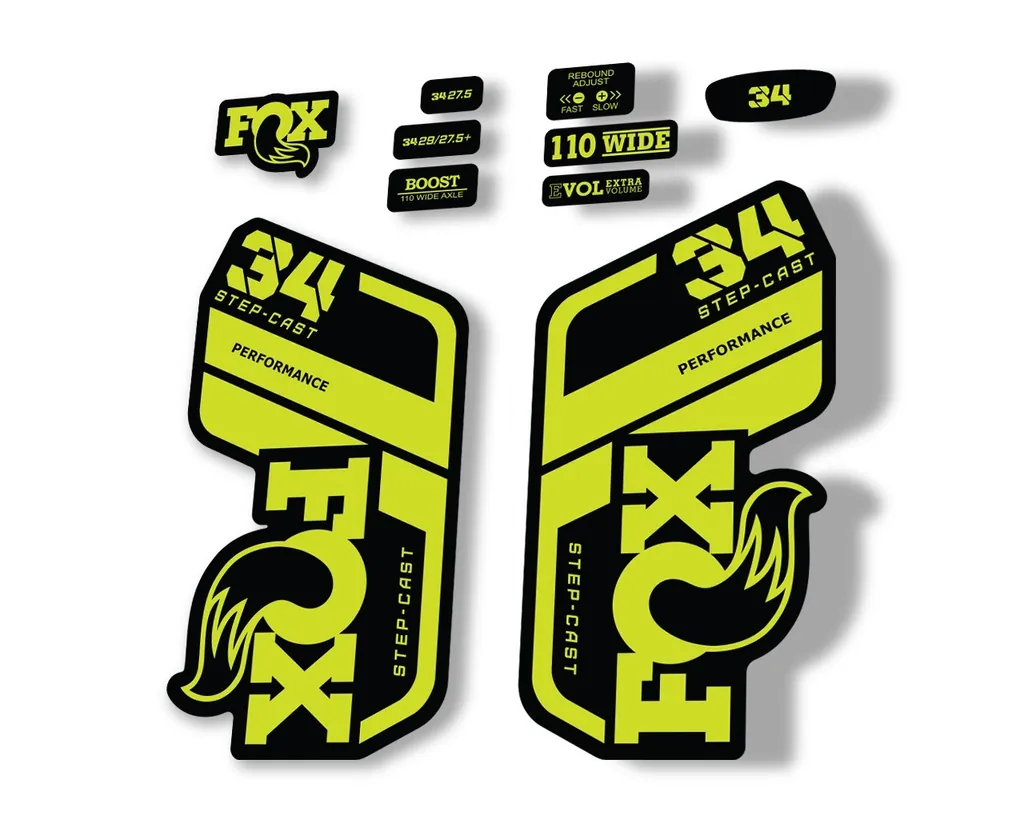 FOX 34 Performance SC 2021 Forks Suspension Factory Decal Sticker Lime Green