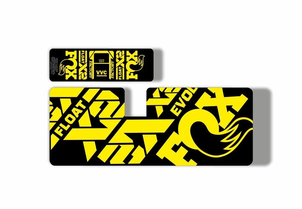 FOX Float X2 2021 MTB Rear Shock Suspension Sticker Adhesive Decal Kit Yellow