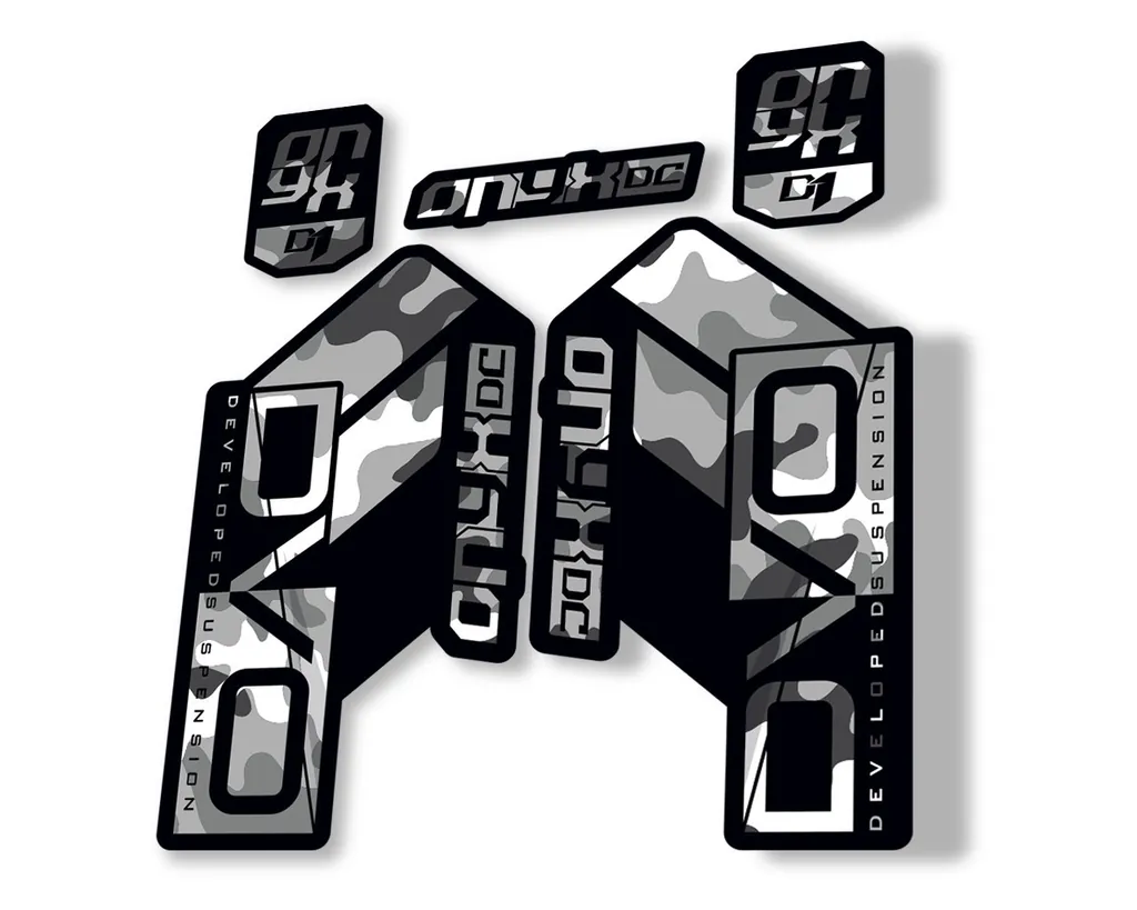 DVO Onyx DC D1 2019 Fork Suspension Sticker Factory Decal Adhesive White Camo