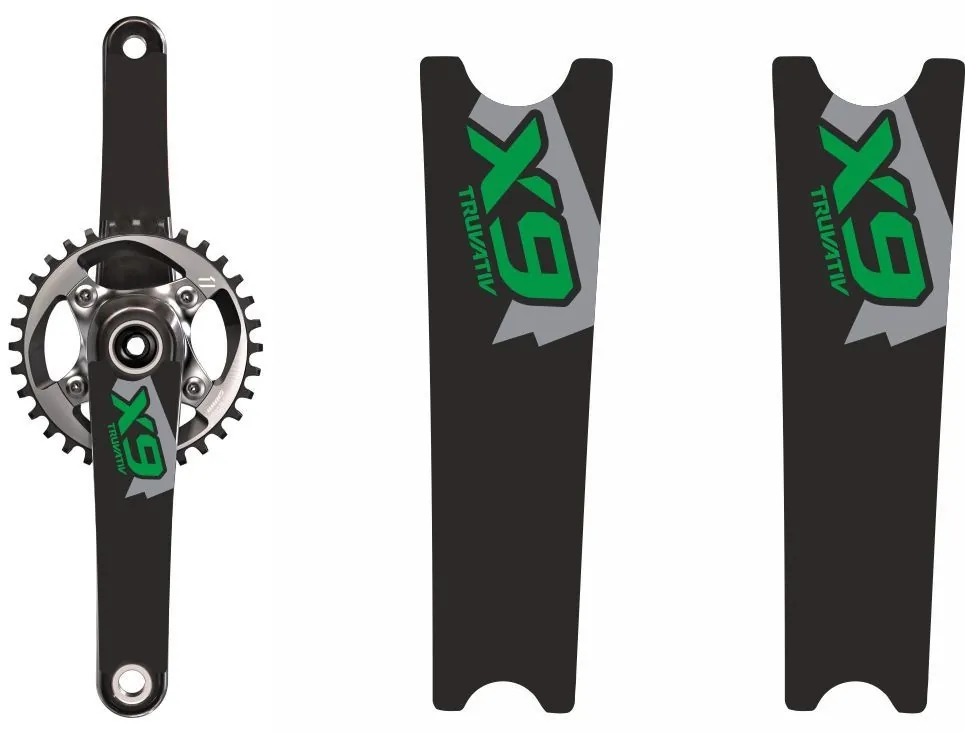 Crank Set Stickers Decals MTB SRAM X9 Mountain Bike Bicycle Adhesive 2 Pcs Green