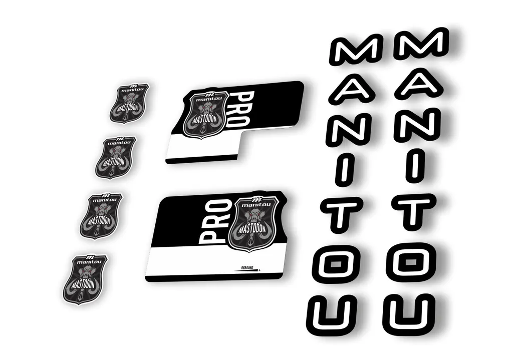 Manitou Mastadon Pro 2020 Fork Suspension Decal Kit Sticker Set White