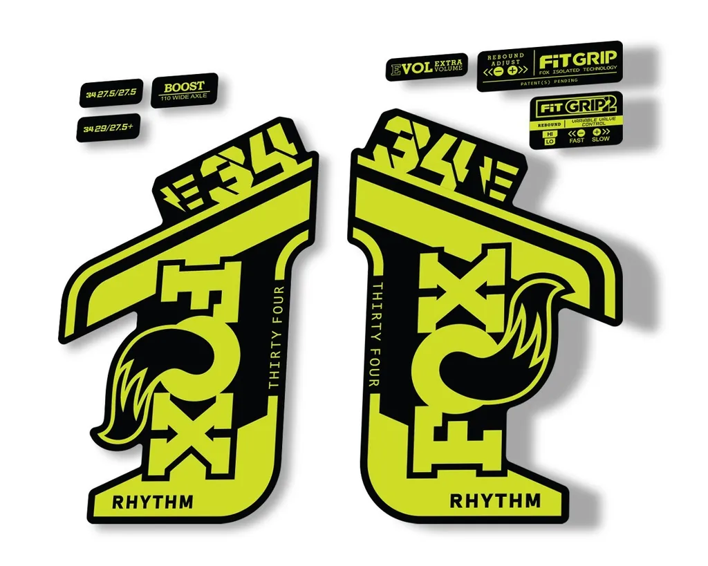 FOX 34 Rhythm E Bike 2021 Fork Decals Suspension Sticker Adhesive Lime Green