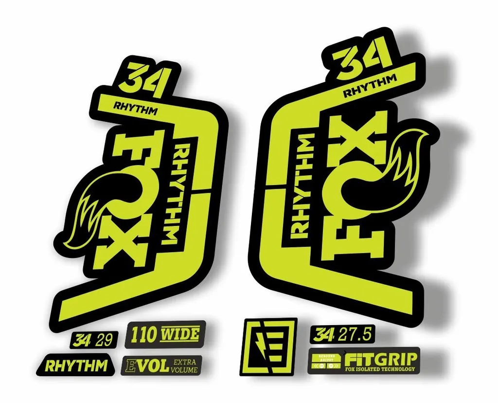 FOX 34 Rhythm 2019 Forks Suspension Factory Decal Sticker Adhesive Lime Green