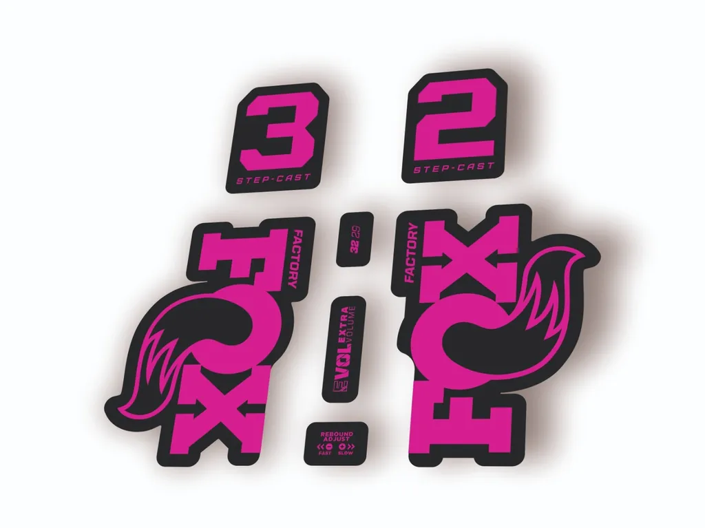 Fox 32 Step Cast 2025 Fork Suspension Factory Decal Sticker Adhesive Pink