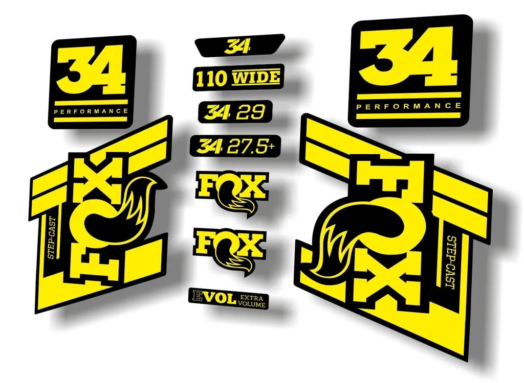 FOX 34 Step Cast SC 2020 Fork Suspension Factory Decal Sticker Set Yellow