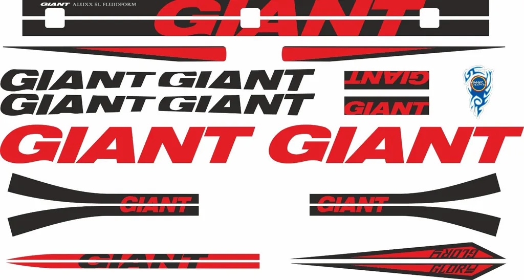 Bicycle Vinyl Stickers – Fits GIANT GLORY Bike Frames – Red