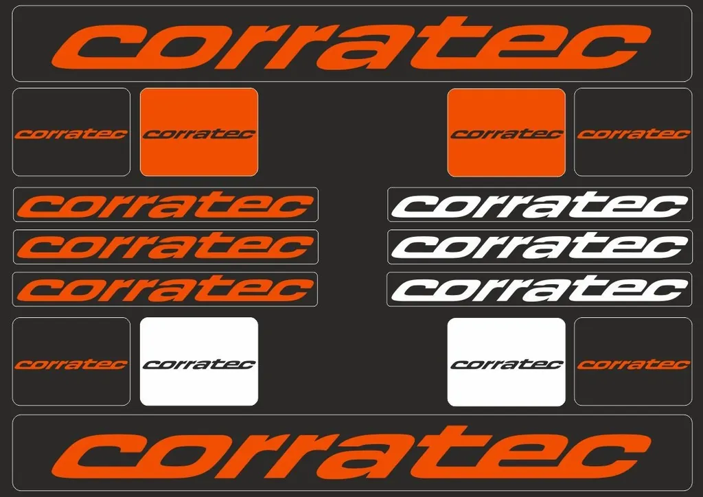 Bicycle Vinyl Frame Stickers Custom Compatible with CORRATEC Orange