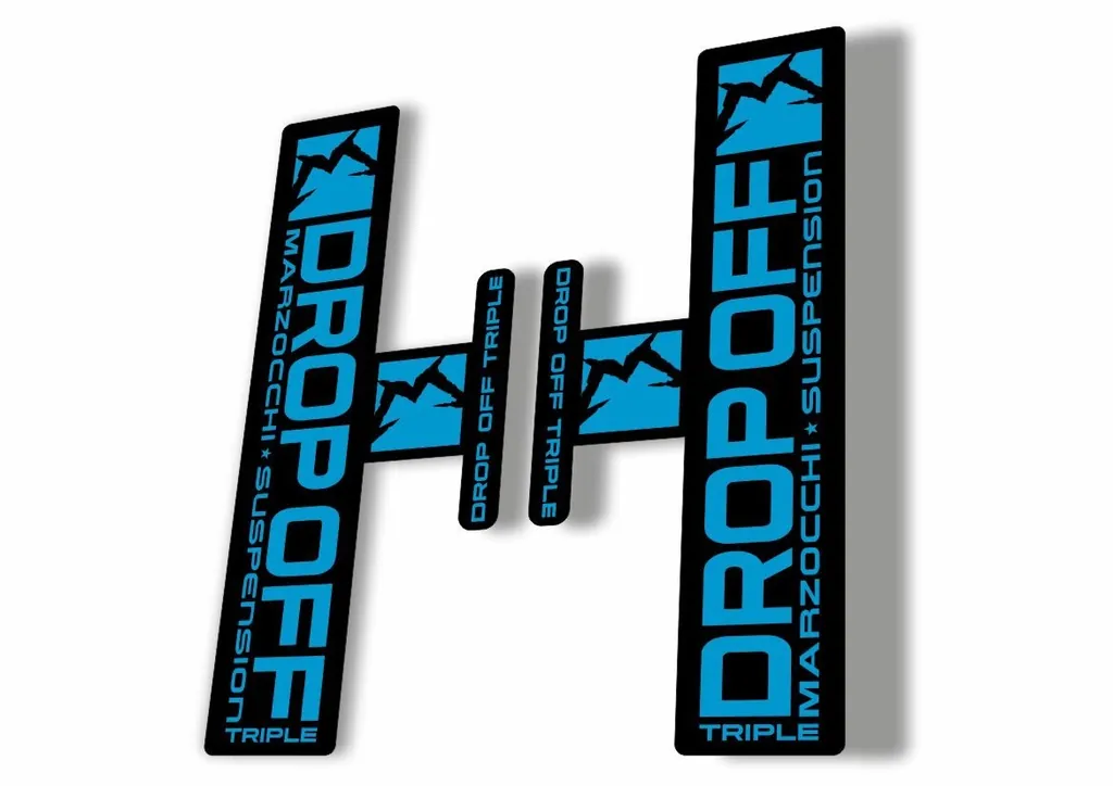 Marzocchi Drop Off Triple 2005 Fork Suspension Sticker Decal Kit Adhesive Blue