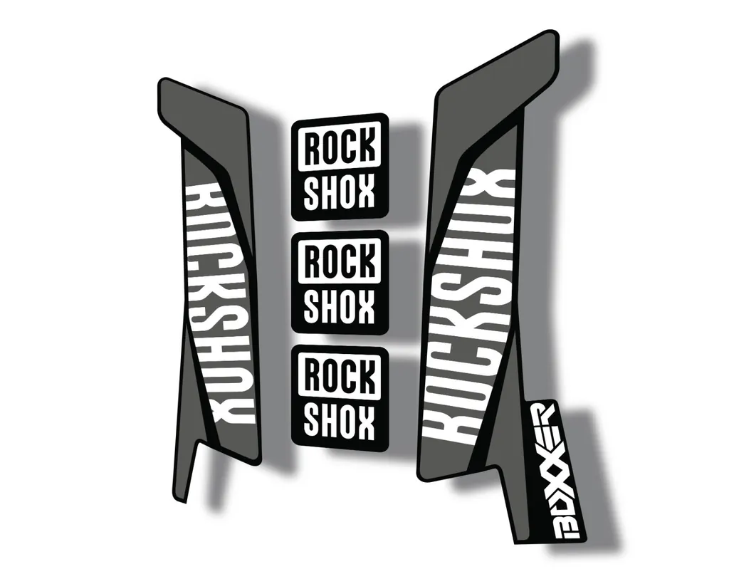 Rock Shox BOXXER 2017 Mountain Bike Cycling Decal Kit Sticker White Gray
