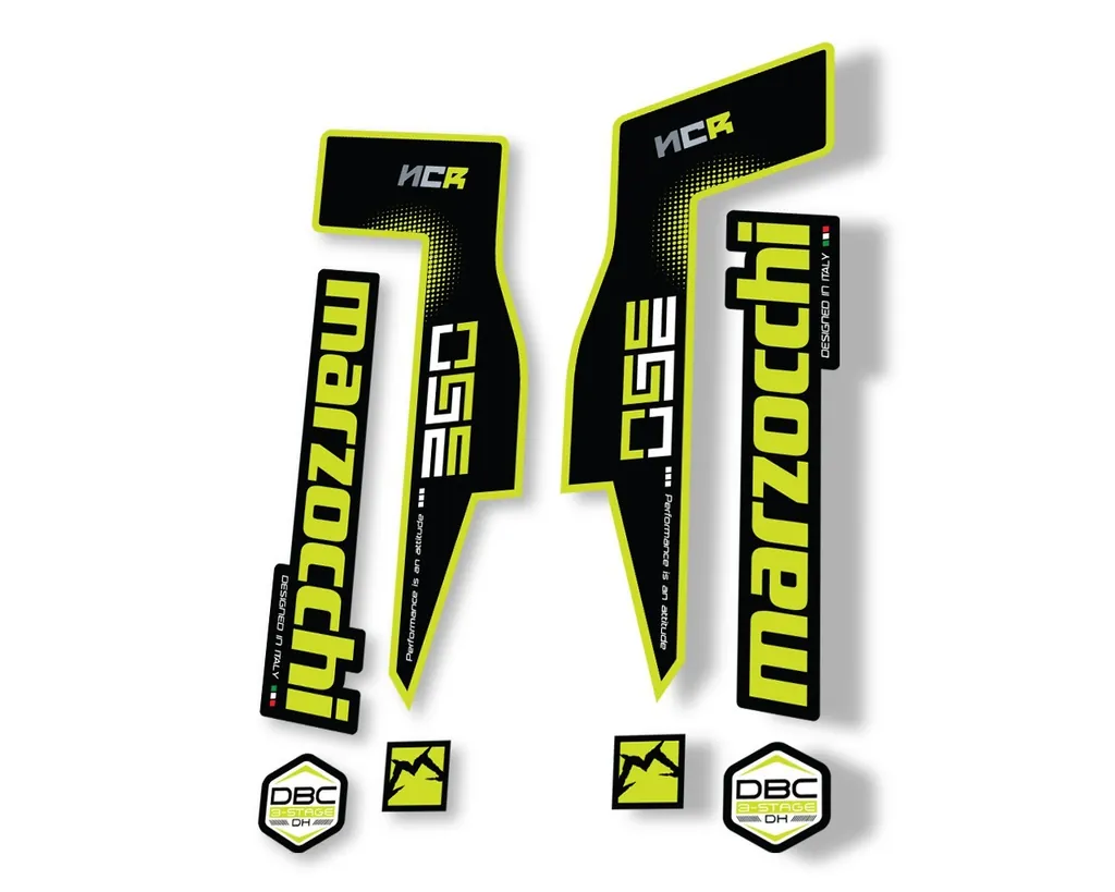Marzocchi 350 NCR 2018 Fork Suspension Sticker Decal Adhesive Kit Lime Green