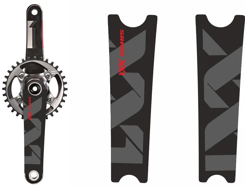 Crank Set Stickers Decals SRAM XX1 Mountain Bike Bicycle Adhesive 2Pc Red #1