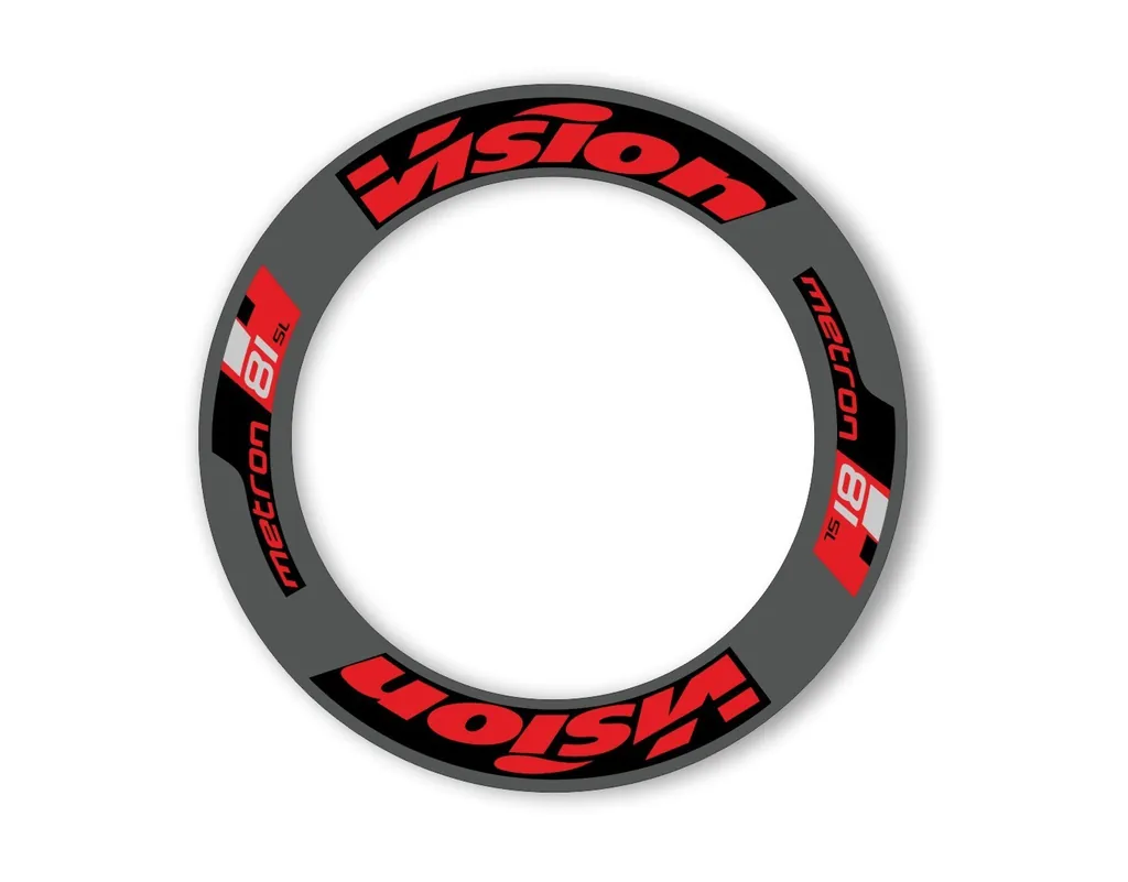 Vision Metron 2019 M81 81 88 Road Bike Wheel Decal Sticker Adhesive Set Red