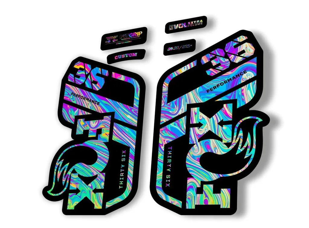 FOX 36 Performance 2021 Factory Fork Decals Suspension Sticker Oil Slick 1