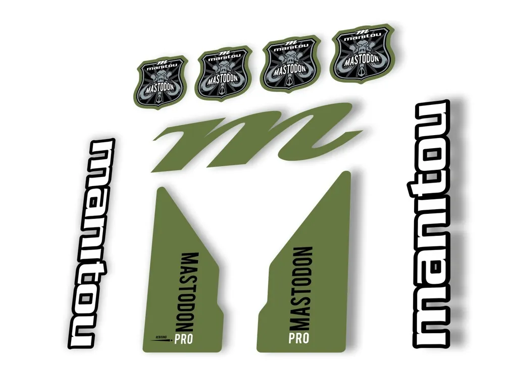 Manitou Mastadon Pro 2017 Fork Suspension Decal Kit Sticker Olive