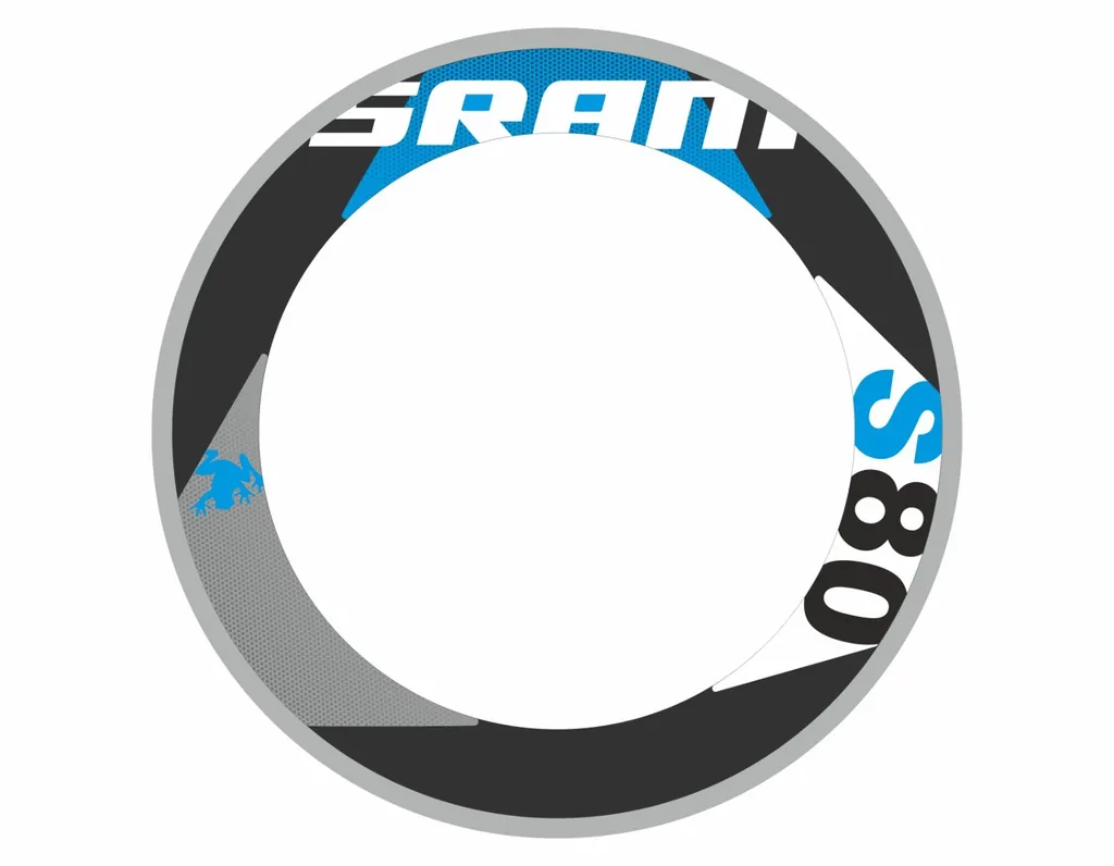 SRAM S80 Wheelset Rim Road Bicycle Decals Stickers Adhesive 2 Set (12 Pcs) Blue