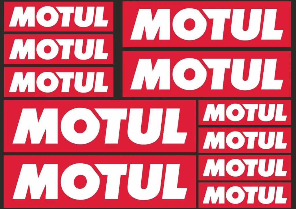 Motul Oil Decals Stickers Graphic Set Motorcycle Vinyl Adhesive 11 Pcs Red