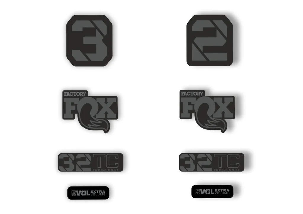 FOX 32 Taper Cast 2022 Factory Fork Decals Suspension Sticker Gray