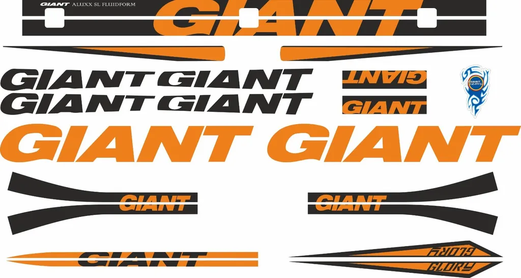 Bicycle Vinyl Stickers – Fits GIANT GLORY Bike Frames – Orange