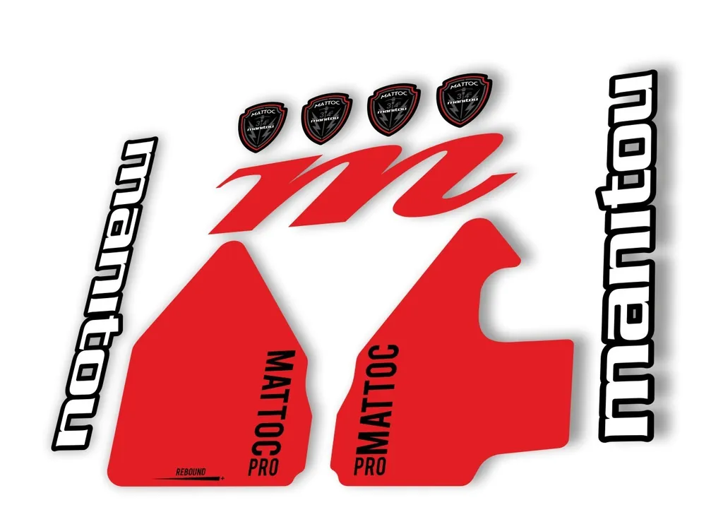 Manitou Mattoc Pro 2017 Fork Suspension Decal Kit Sticker Set Red