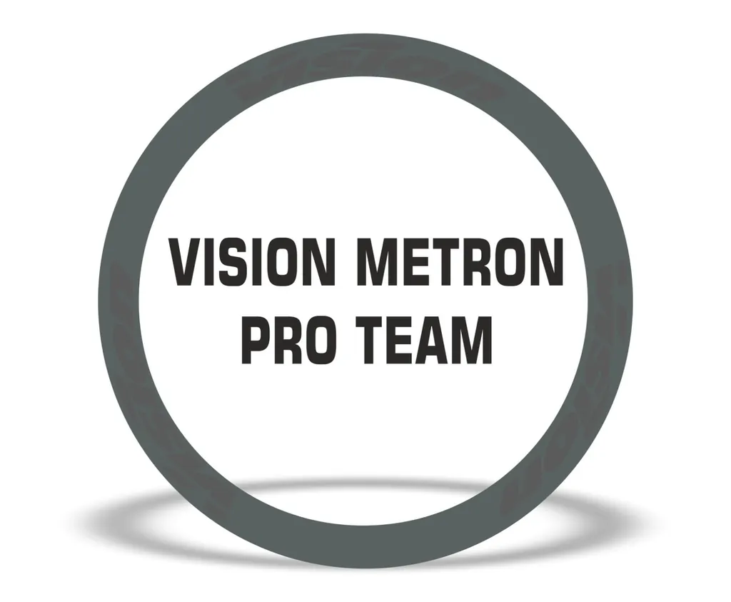 Vision Metron Pro Team Road Bike Rim Decal Wheel Sticker Set Adhesive Gray