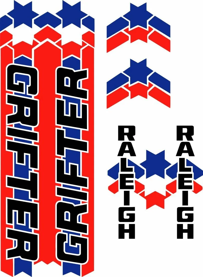 Bicycle Vinyl Stickers – Compatible with RALEIGH Drifter Bikes