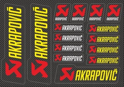 Akrapovic Decals Stickers for Exhaust Graphic Set Vinyl Adhesive 15 Pcs Carbon