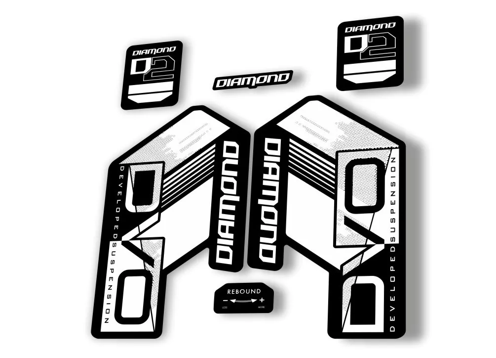 DVO Diamond D2 2020 Fork Suspension Sticker Decal Kit Adhesive White