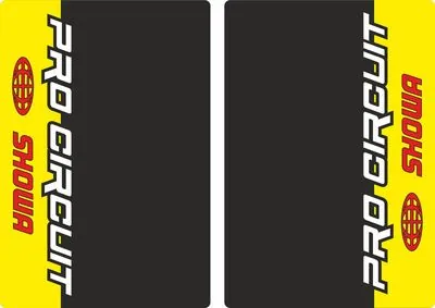 Showa ProCircuit Motocross Upper Fork Decal Stickers Graphic Set Adhesive Yellow
