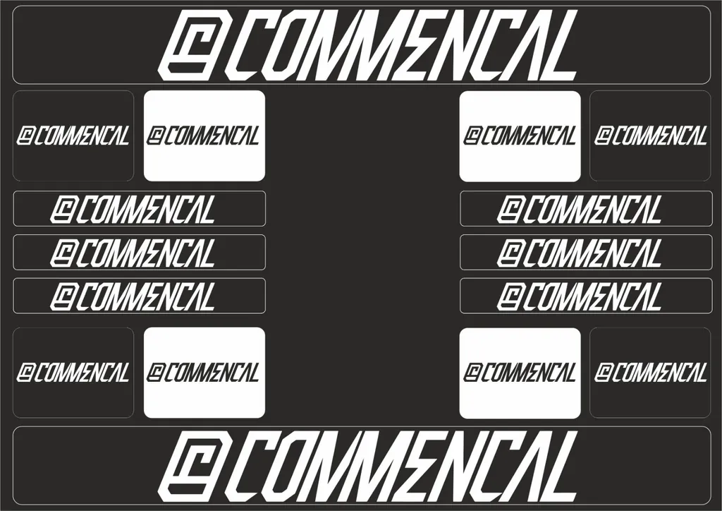 Bicycle Vinyl Frame Stickers Custom Compatible with COMMENCAL White