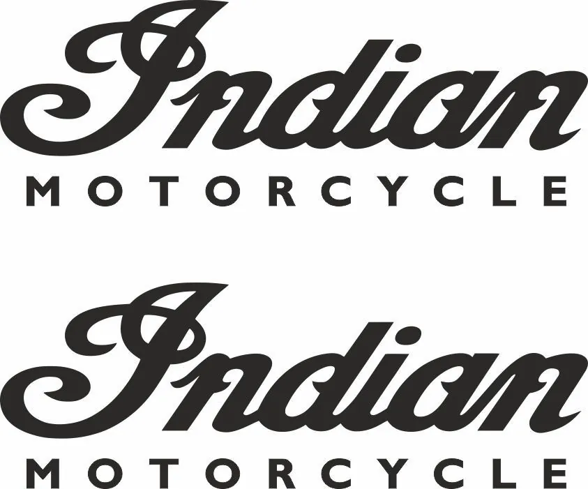 INDIAN MOTORCYLES Vinyl Sticker Decal Adhesive Set 8.4" x 2.9" Black 2 Pcs