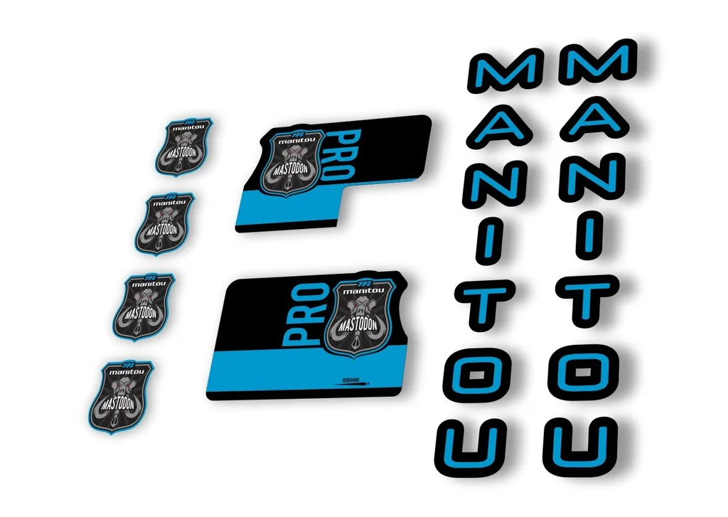 Manitou Mastadon Pro 2020 Fork Suspension Decal Kit Sticker Set Blue