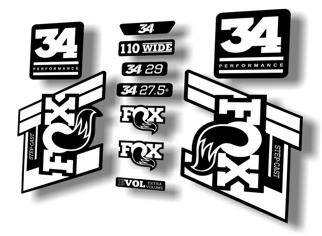 FOX 34 Step Cast SC 2020 Fork Suspension Factory Decal Sticker Set White